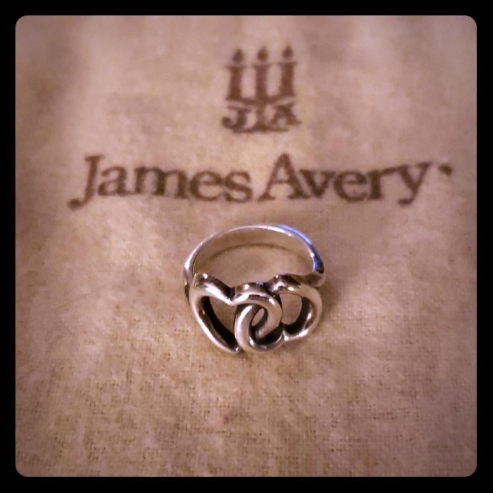 James Avery Linked Hearts Ring size 6